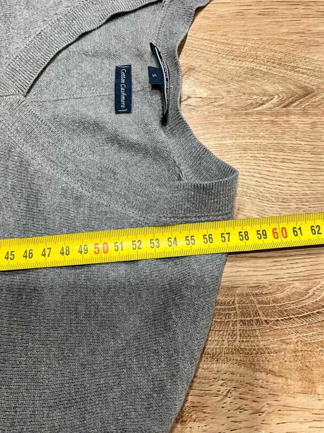 Pull Tommy Hilfiger V-neck Femme S coton cashmere Gris – photo 13